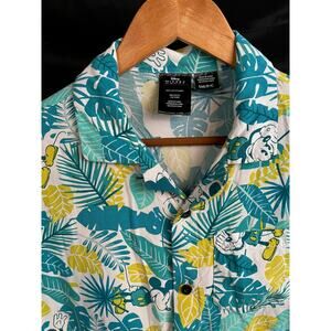 Disney Mickey Mouse Tropical Hawaiian Shirt Mens Small Button Front